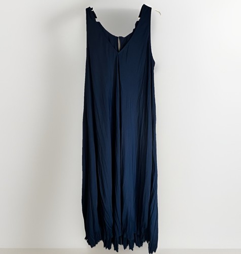 Soft Surroundings Mizu Dress Size M Navy Blue Sleeveless Maxi Long Flowy Beachy. - Picture 4 of 9
