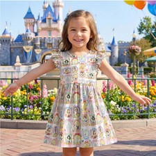 Princess Mirror Pink Plaid Ruffle Dress, Ariel Belle Cinderella Outfit Birthday