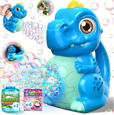 Dinosaur bubble blower toy 15000 bubbles per minute battery powered blue