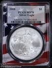 2008 $1 American Silver Eagle PCGS MS 70 | Uncirculated UNC BU