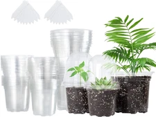 Bonviee 36 Packs 3.5/4/5 Inch Clear Nursery Pots with Humidity Domes, Variety Si