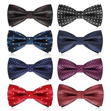 Men's Bow Tie, 8 Packs Pre-Tied Bow Tie, Adjustable Formal Tuxedo Bowtie Set ...