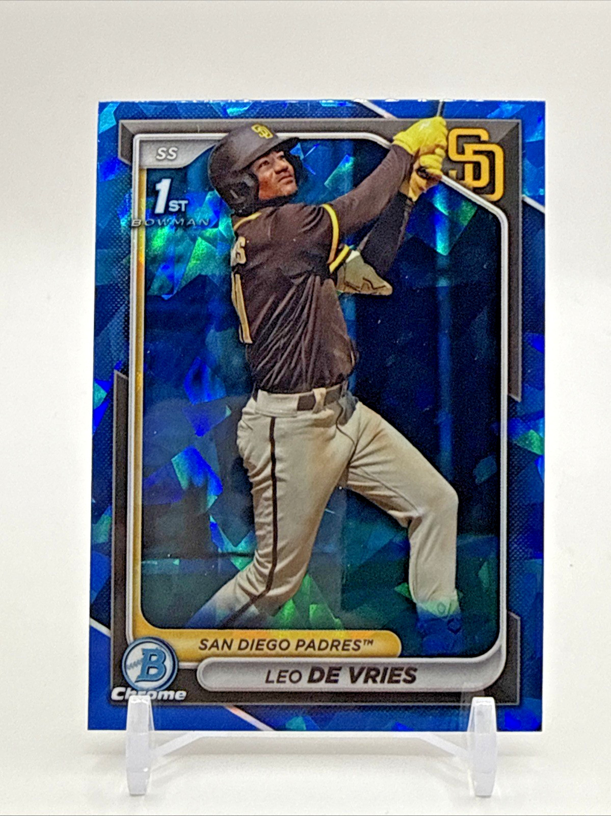 Leo De Vries 2024 Bowman Chrome Sapphire 1st Bowman San Diego Padres #BCP-179