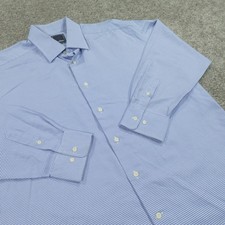 David Donahue Dress Shirt Mens 17 33/33 Regular Fit Button Up Houndstooth