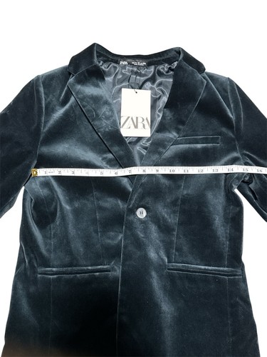 Zara Boys Casual Green Blazer Jacket Coat Size 11-12 Years 152 cm One Button - Picture 5 of 8