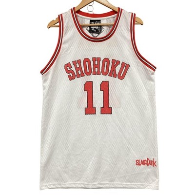 SLAM DUNK Tank Top Mens XL White Shohoku 11 Rukawa Anime