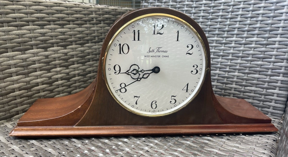 ミッドセンチュリー イームズ　スペーシー ドーナツフォンアンティーク電話 Vintage Seth Thomas Westminster Mantel Chime Clock Medbury-6E