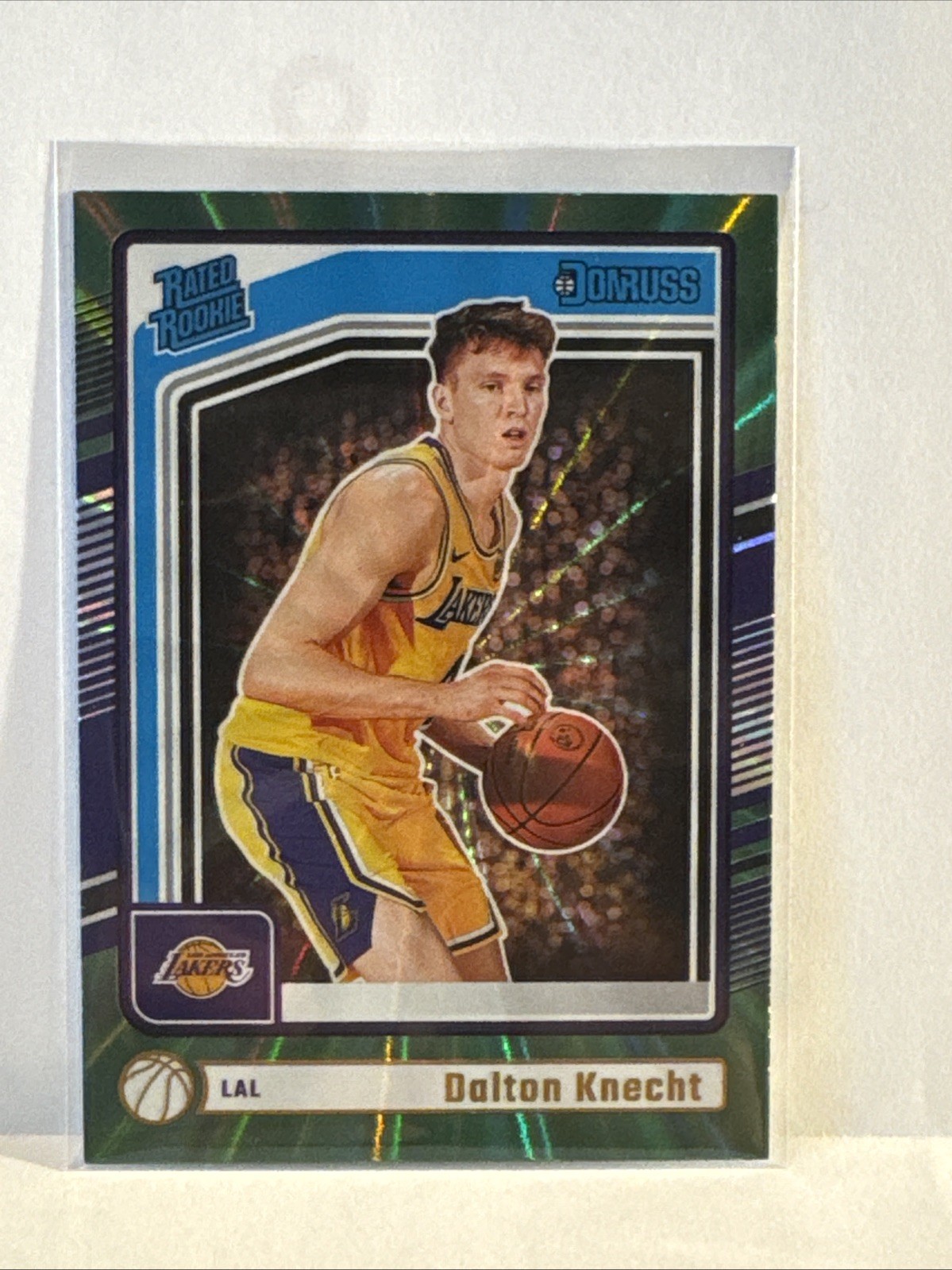 2024-25 Panini Donruss - Rated Rookie Dalton Knecht #227 Holo Green Laser (RC)