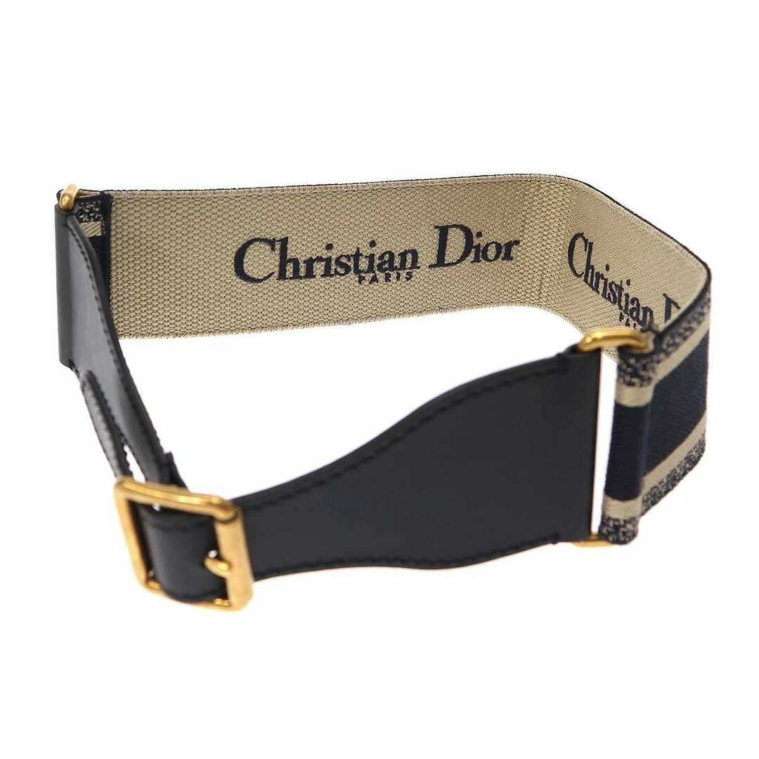 Ceinture Christian Dior broderie signature 50Ma 0250 noir 75