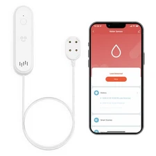 Geeni Smart Water Alarm Leak Detector with Siren - 80dB Alarm with App Alerts