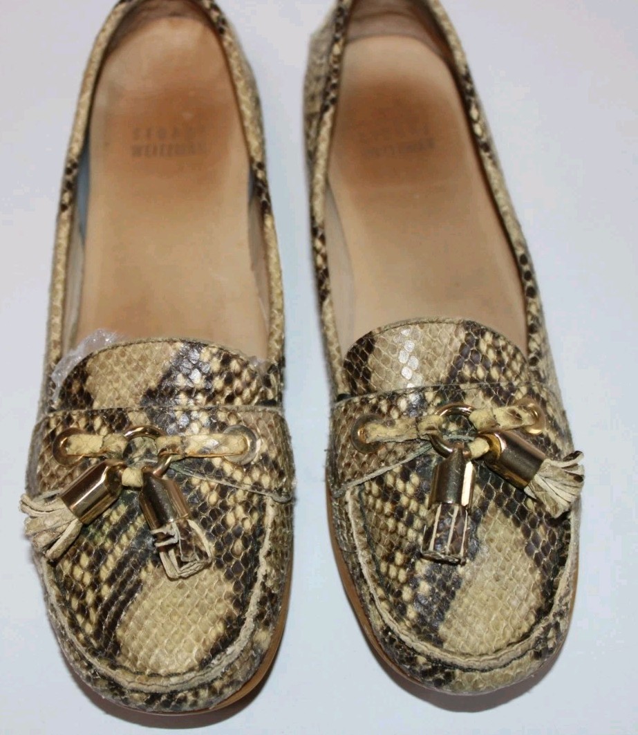 Stuart Weitzman Mocarena Python Loafers Size 7.5 … - image 3