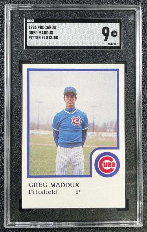 GREG MADDUX SGC 9 1986 PROCARDS BASEBALL PROSPECT PITTSFIELD CUBS RC 2937
