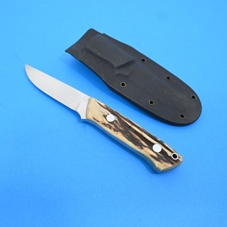 BOB DOZIER. ARK. CUSTOM K7 SLIM OUTDOORSMAN STAG KNIFE c. 1971 PRESENT