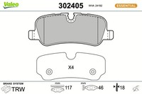 Valeo Bremsbelagsatz Scheibenbremse Essential 302405 FüR Landrover Range Rover 1