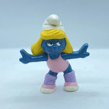 Smurfette Aerobic Figure - 1984 Schleich Peyo - RARE Vtg 80s Smurfs Toy Exercise