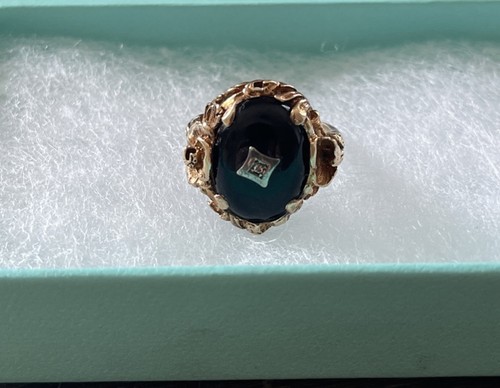 Vintage Onyx 10k Gold Diamant Accent