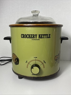 Crockery Kettle Stoneware Slow Cooker Crock Pot Green Kmart Japan Made Vintage