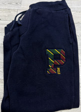 Polo Ralph Lauren Youth Boys Navy Blue Fleece Letterman P-Patch Sweatpants SZ 7