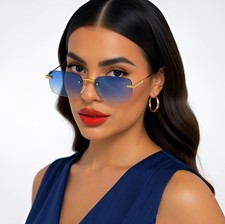 Gafas De Sol Lentes Moda Para Mujeres Moderno Sunglasses Small Rimless Women