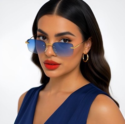 Gafas De Sol Lentes  Moda Para  Mujeres  Moderno Sunglasses Small Rimless Women