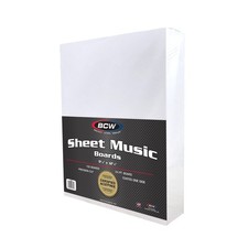 100 BCW Sheet Music Archival 2-Mil Poly Bags 100 Acid Free Backing Boards