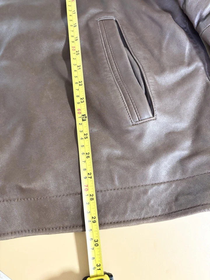 Liz Claiborne Vintage Hombre Marrón Cordero Bomber Chaqueta Forrada XL Foto 4 de 4