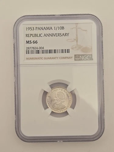 1953 PANAMA 1/10B REPUBLIC ANNIVERSARY NGC MS66
