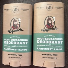  2 Dr.Squatch Men's Natural Rainforest Rapids Deodorant 2.65 Oz