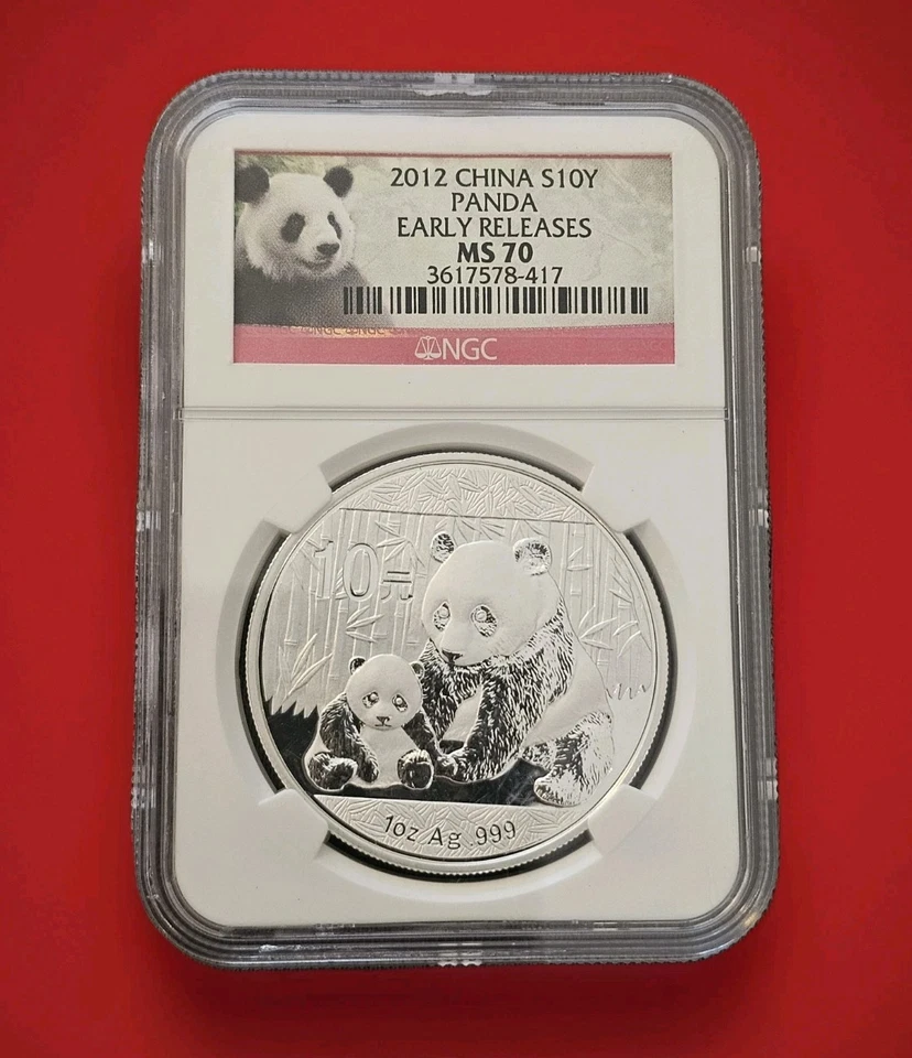 2012 China 1 oz Silver Panda 10 Yuan NGC MS70 Early Releases 🗝Last Year@ 31gram - Image 4 of 4