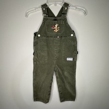 Vintage Disney Tigger Winnie Pooh Baby 24M Green Corduroy Overalls Embroidered