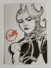 Emma Frost White Queen Rivals Original Artist Hand Drawn Signed Sketch Card 1/1
