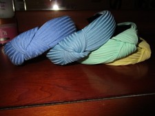 NWOT Knotted Headband Set 4-Pcs Solid-colored Headbands 2 Blue 1 Yellow 1 Green