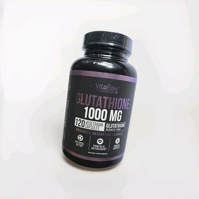 VitaRaw Glutathione 1000 MG  120 Caps   Natural Detox   exp 11/27