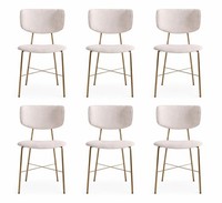 Set Von 6 Modernen StüHlen Mit Gepolstertem Sitz Und Goldenen Beinen