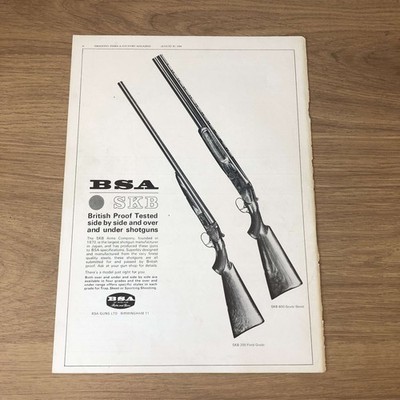 GUNS01 MAGAZINWERBUNG 12X9 BSA SKB: BRITISH PROOF TESTED