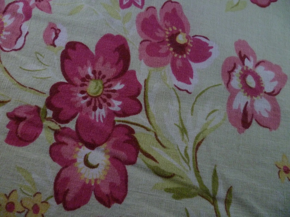 POTTERY BARN Full Queen Duvet Cover Manchester Rose Green Pink82x100 Linen Blend - Image 2 of 4