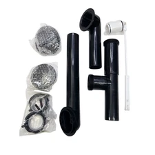 Westbrass 592144-62 1-1/2" Tubular Trip Lever Bath Waste - Black