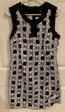 Tommy Hilfiger Sheath Pencil Dress Womens 12 Black White Floral