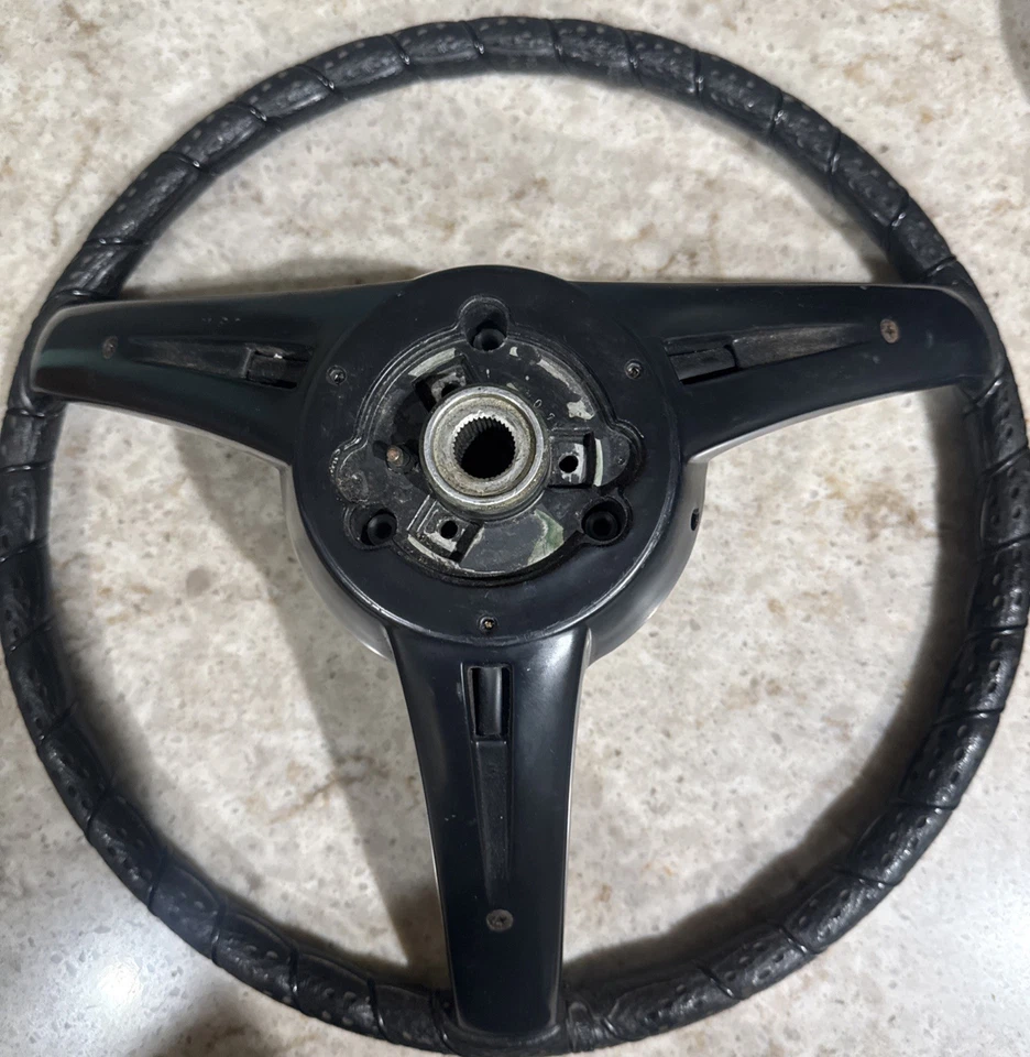 1970 BMW 2002 Steering Wheel Black Leather - Image 4 of 4