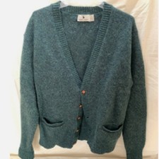 VINTAGE ROBERT BRUCE CARDIGAN SWEATER WOOL POLYESTER 70/30 LARGE