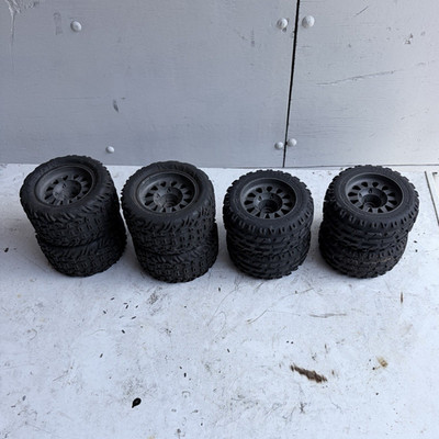 2 sets of ARRMA vorteks 2wd wheels and tires 