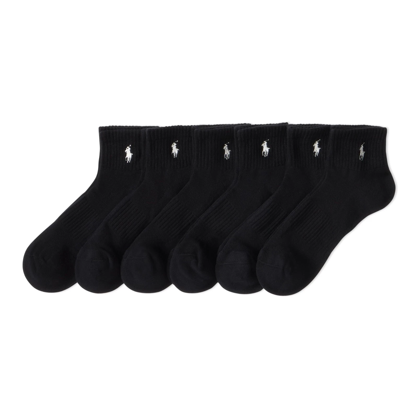 POLO RALPH LAUREN Mens Classic Sport Solid Socks 6 Pair Pack - Cushioned Cot...