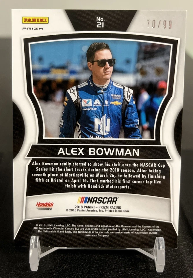 2018 Panini Prizm - Alex Bowman #21 Blue Prizm /99 - Image 2 of 2