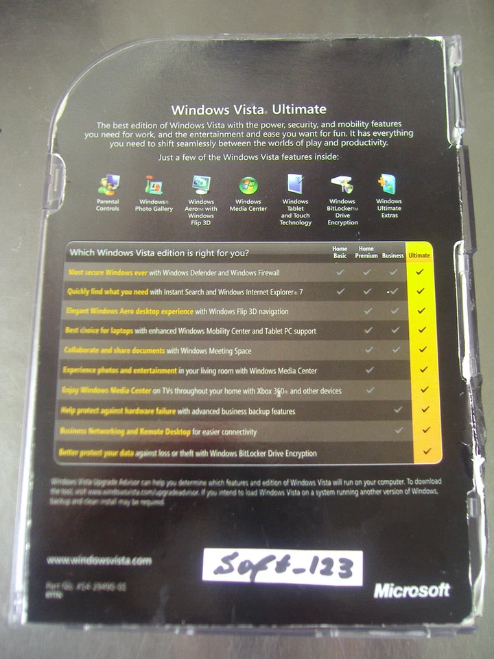  Microsoft Windows Vista Ultimate Full 32 Bit & 64 Bit DVDs =RETAIL BOX= - Image 2 of 4