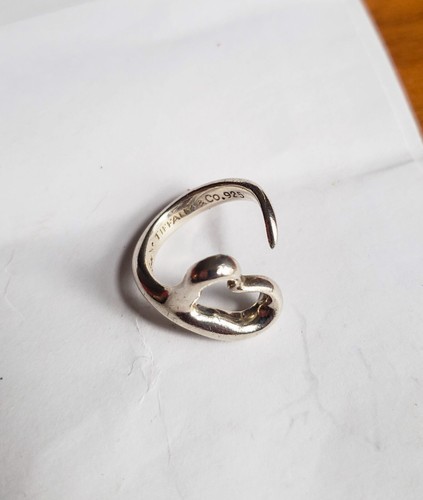 Vintage TIFFANY & CO Elsa Peretti Sterling Silver Open Heart RING Size 5 - Picture 13 of 16