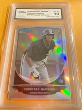 COURTNEY HAWKINS 2013 BOWMAN CHROME REFRACTOR ROOKIE RC # TP37  GRADED 10 L@@@K