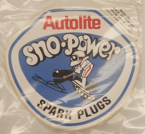 Pack of 5 Autolite Sno-Power Snowmobile Spark Plugs Sticker 4"