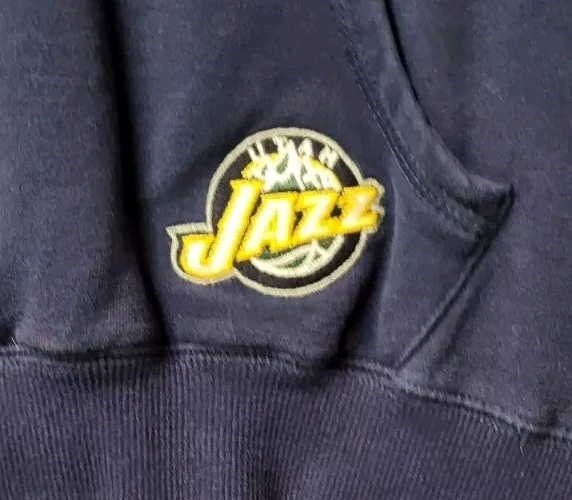 TOUCH NBA UTAH JAZZ   WOMENS HOODIE APPLIQUE SWEATSHIRT LACE UP NAVY MEDIUM - Image 2 of 4
