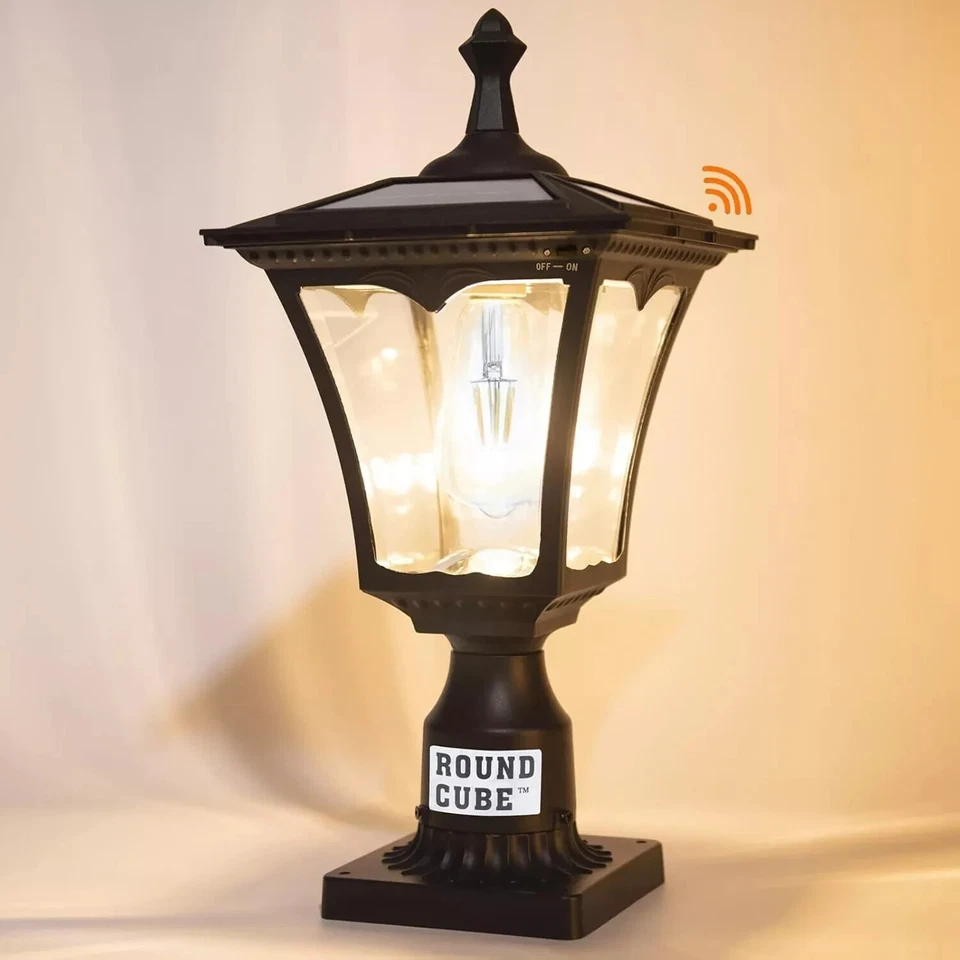 Solar Lamp Post Light Heavy Duty Cast Aluminium Solar Outdoor Waterproof - Image 4 of 4