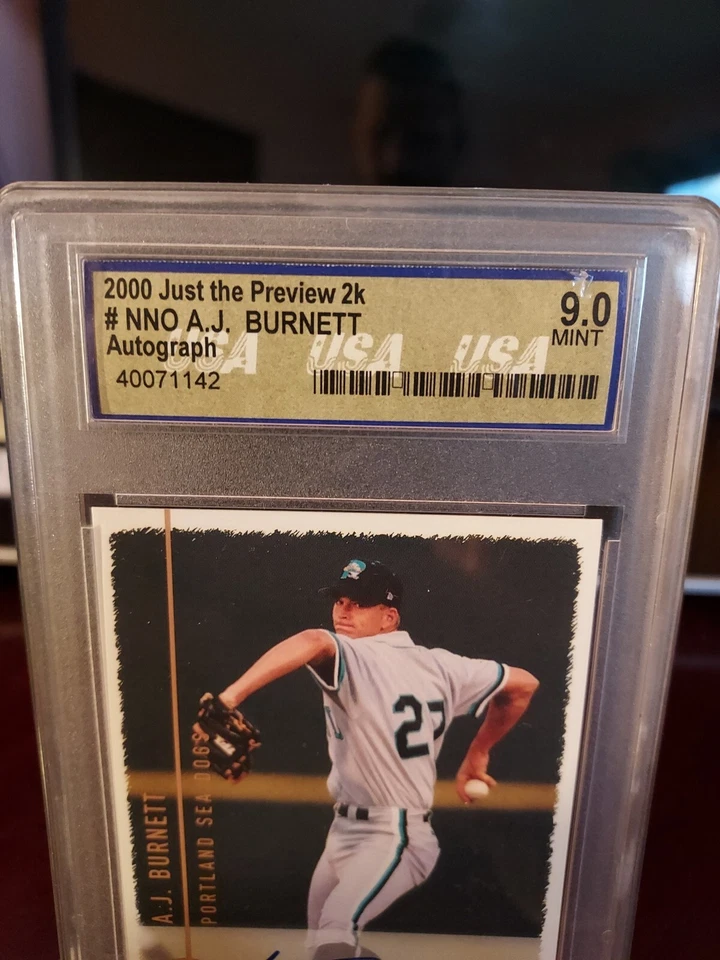 Just the Preview 2000 2K A.J. Autógrafo Burnett graduado EE. UU. 9 GEMA COMO NUEVO Foto 3 de 4